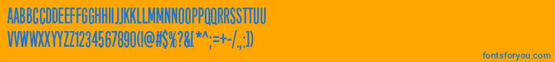 フォントEightDaysAWeek – オレンジの背景に青い文字