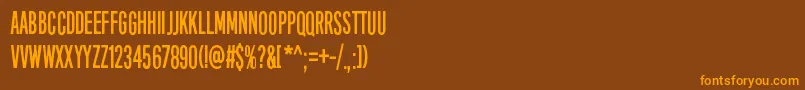 フォントEightDaysAWeek – オレンジ色の文字が茶色の背景にあります。