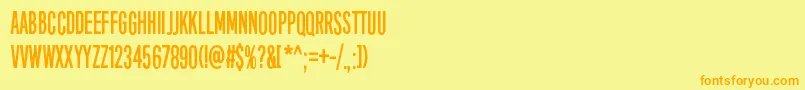 フォントEightDaysAWeek – オレンジの文字が黄色の背景にあります。