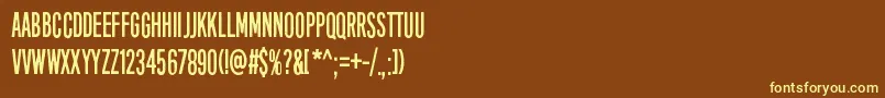 Шрифт EightDaysAWeek – жёлтые шрифты на коричневом фоне