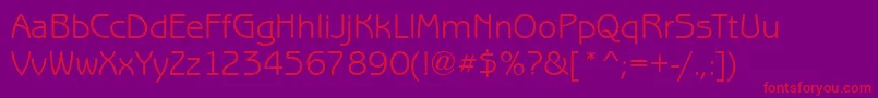 BenjaminGothicRegular Font – Red Fonts on Purple Background