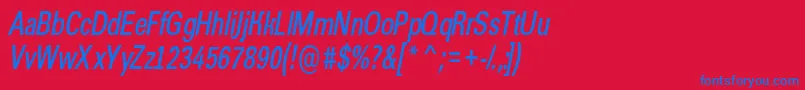 AGroticcndemiItalic Font – Blue Fonts on Red Background