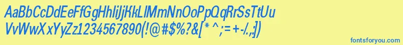 AGroticcndemiItalic Font – Blue Fonts on Yellow Background