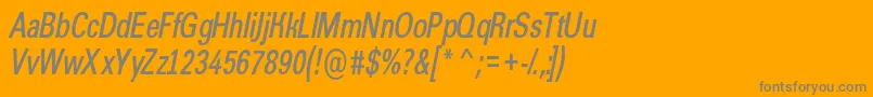 AGroticcndemiItalic Font – Gray Fonts on Orange Background