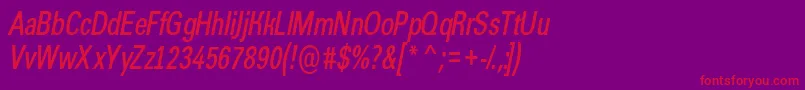 AGroticcndemiItalic Font – Red Fonts on Purple Background