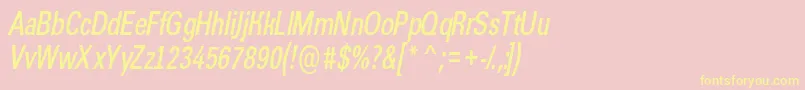 AGroticcndemiItalic Font – Yellow Fonts on Pink Background