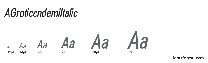 Размеры шрифта AGroticcndemiItalic