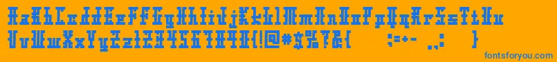 フォントXoltoa – オレンジの背景に青い文字