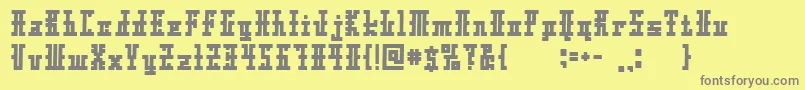 フォントXoltoa – 黄色の背景に灰色の文字