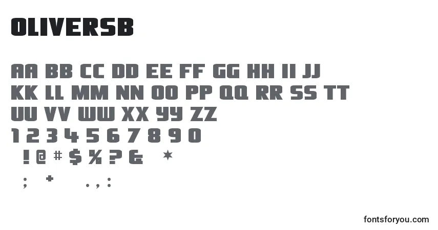 A fonte Oliversb – alfabeto, números, caracteres especiais