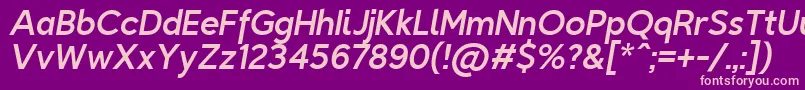 TriompheItalic Font – Pink Fonts on Purple Background