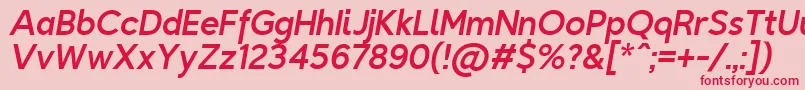 TriompheItalic Font – Red Fonts on Pink Background