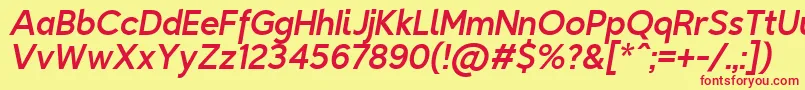 TriompheItalic Font – Red Fonts on Yellow Background