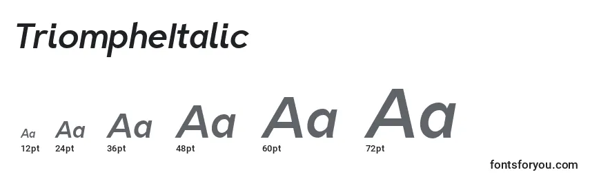Размеры шрифта TriompheItalic