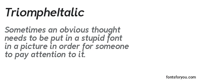 Review of the TriompheItalic Font