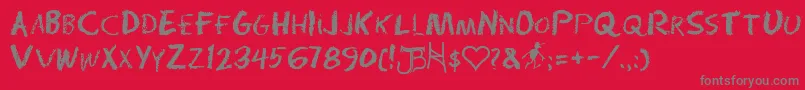 9radiumd Font – Gray Fonts on Red Background