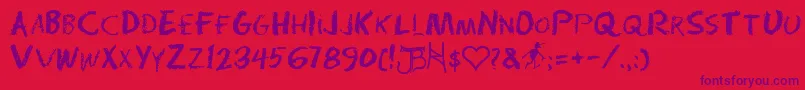 Police 9radiumd – polices violettes sur fond rouge