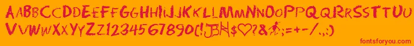 9radiumd Font – Red Fonts on Orange Background