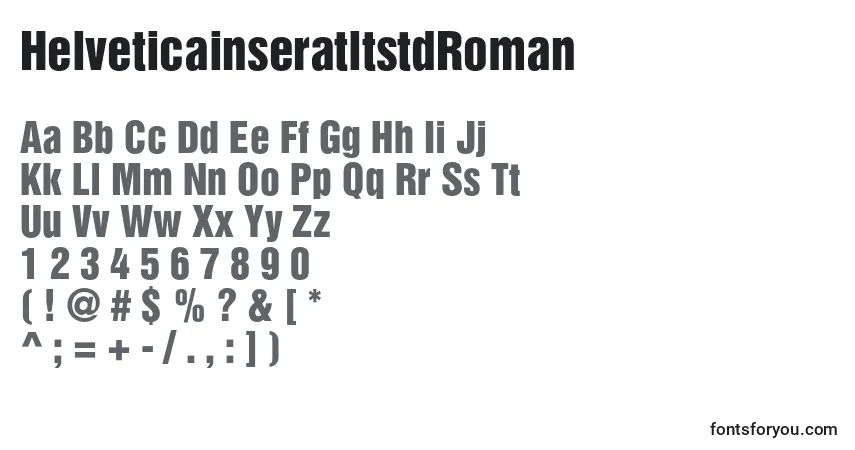 HelveticainseratltstdRoman-fontti – aakkoset, numerot, erikoismerkit