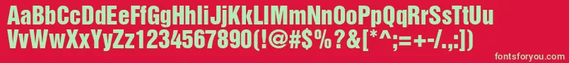 HelveticainseratltstdRoman Font – Green Fonts on Red Background