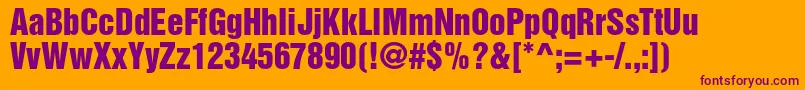 HelveticainseratltstdRoman Font – Purple Fonts on Orange Background