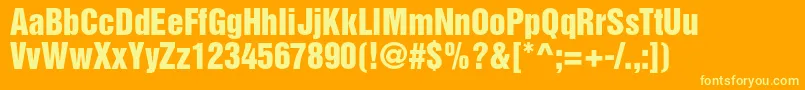 HelveticainseratltstdRoman-Schriftart – Gelbe Schriften auf orangefarbenem Hintergrund