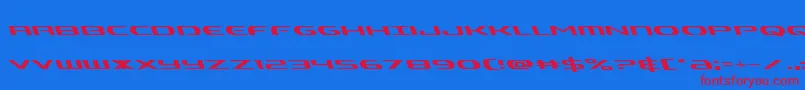 フォントAlphamenleft – 赤い文字の青い背景