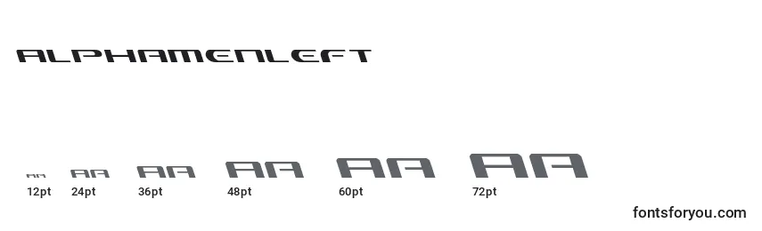 Alphamenleft Font Sizes