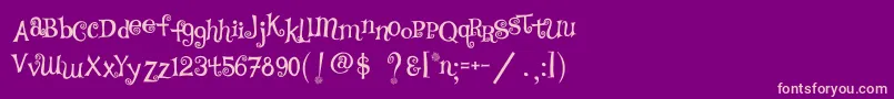 TsCurly Font – Pink Fonts on Purple Background