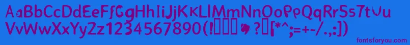 Czcionka RГ¶vpГҐle – fioletowe czcionki na niebieskim tle