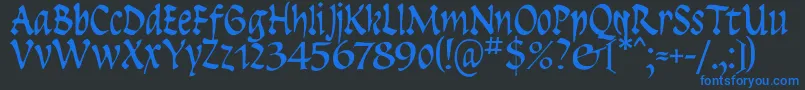 Insula ffy Font – Blue Fonts on Black Background