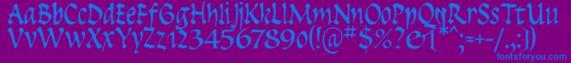 Insula ffy Font – Blue Fonts on Purple Background