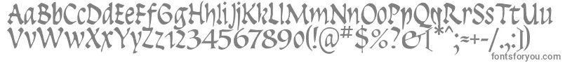 フォントInsula ffy – 白い背景に灰色の文字