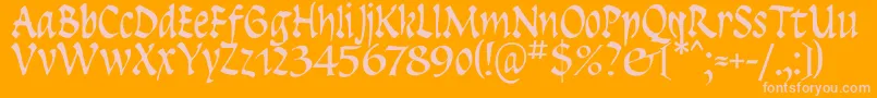 Insula ffy Font – Pink Fonts on Orange Background