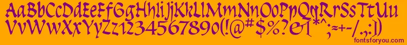 Insula ffy Font – Purple Fonts on Orange Background