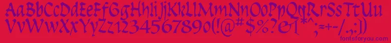 Insula ffy-Schriftart – Violette Schriften auf rotem Hintergrund