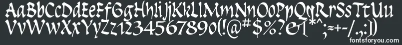 フォントInsula ffy – 黒い背景に白い文字