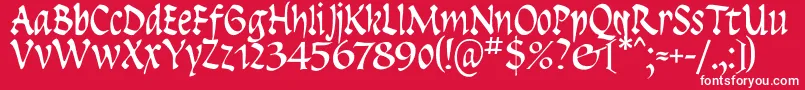 フォントInsula ffy – 赤い背景に白い文字