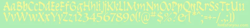 Insula ffy Font – Yellow Fonts on Green Background