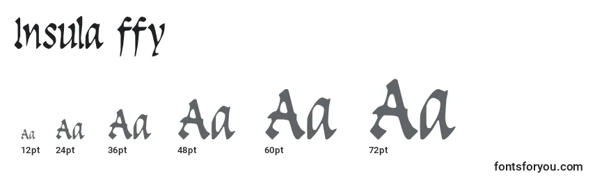 Размеры шрифта Insula ffy