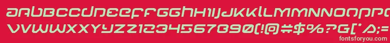 フォントGunrunnersemital – 赤い背景に緑の文字