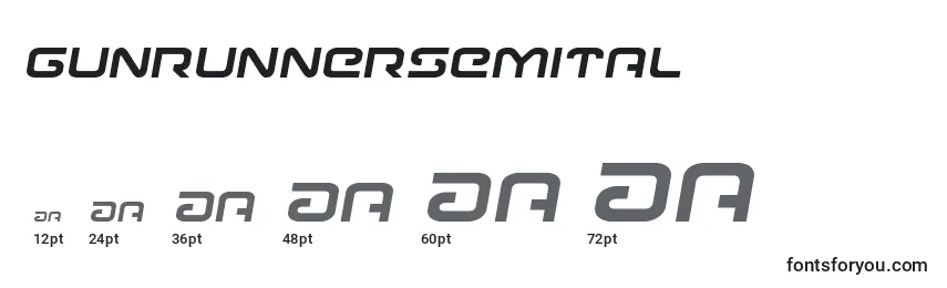Размеры шрифта Gunrunnersemital