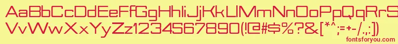 NesobriteseBold Font – Red Fonts on Yellow Background