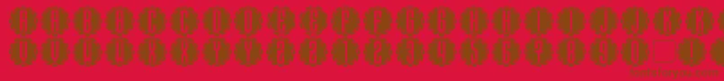 SteamcogCaps Font – Brown Fonts on Red Background