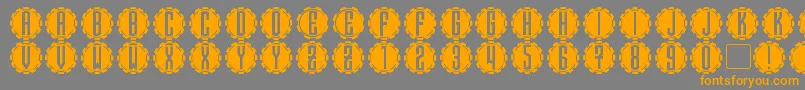 SteamcogCaps Font – Orange Fonts on Gray Background