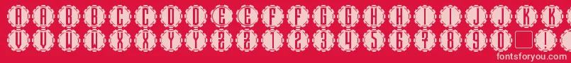 SteamcogCaps Font – Pink Fonts on Red Background