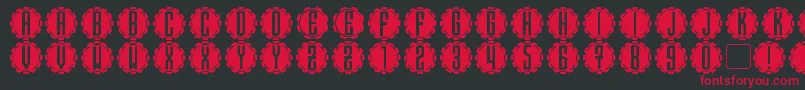 SteamcogCaps Font – Red Fonts on Black Background