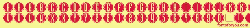 SteamcogCaps Font – Red Fonts on Yellow Background