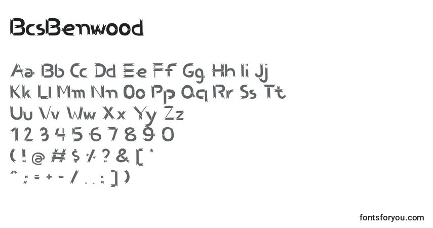 Schriftart BcsBenwood – Alphabet, Zahlen, spezielle Symbole