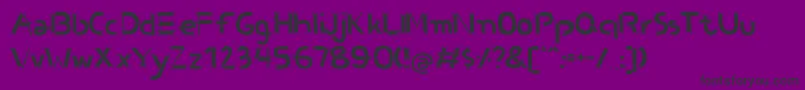 Czcionka BcsBenwood – czarne czcionki na fioletowym tle